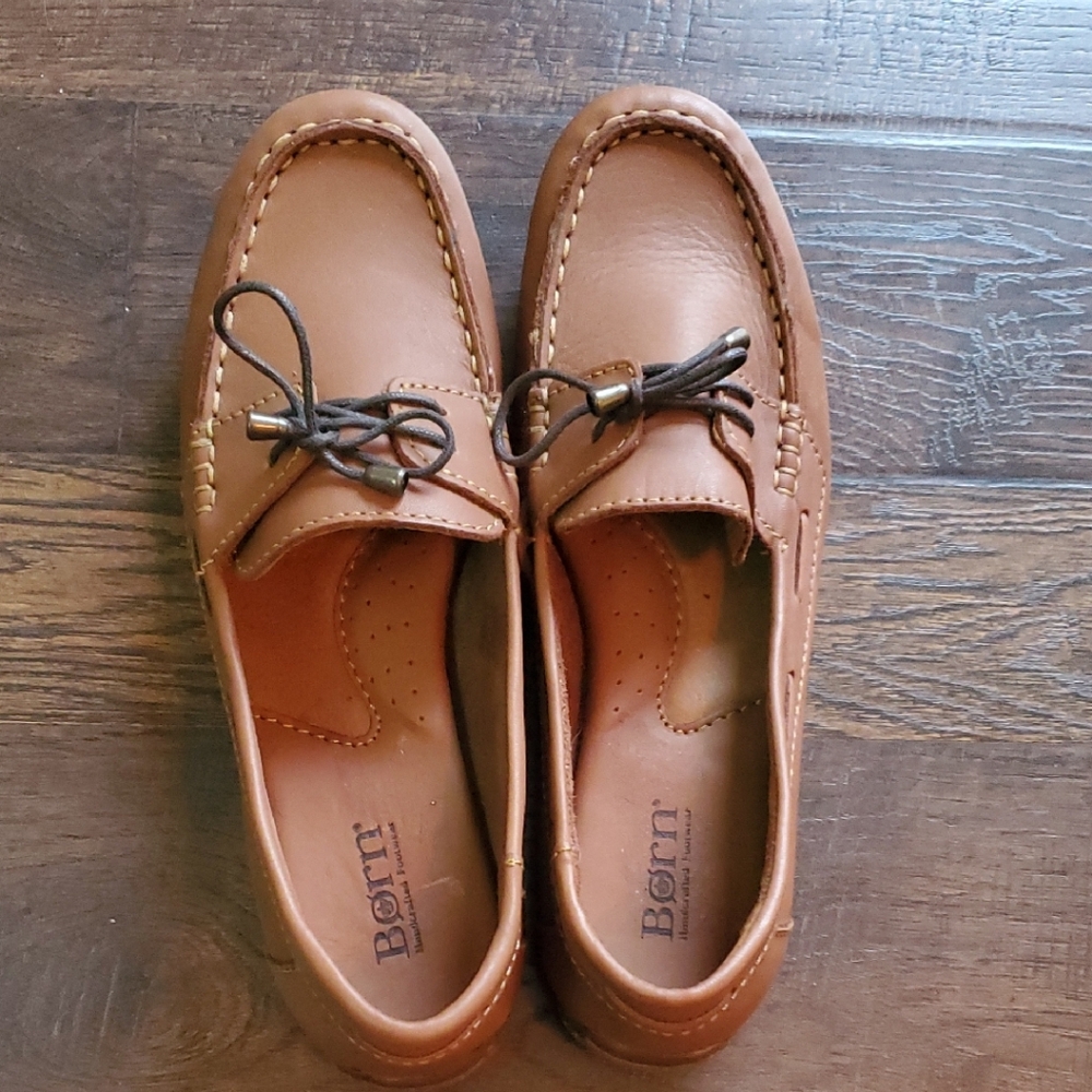 Born Womens Brown Leather Loafers
